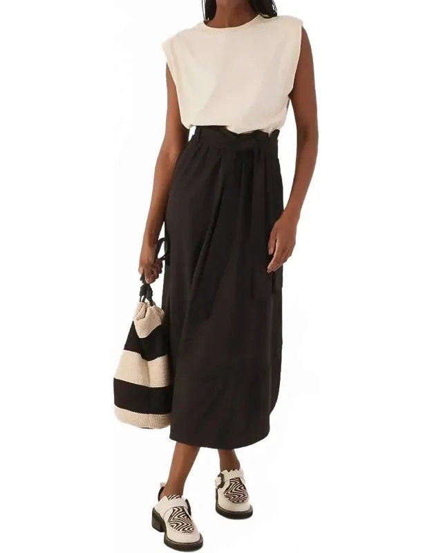 Front Tie T-shirt Bodice Maxi Dress