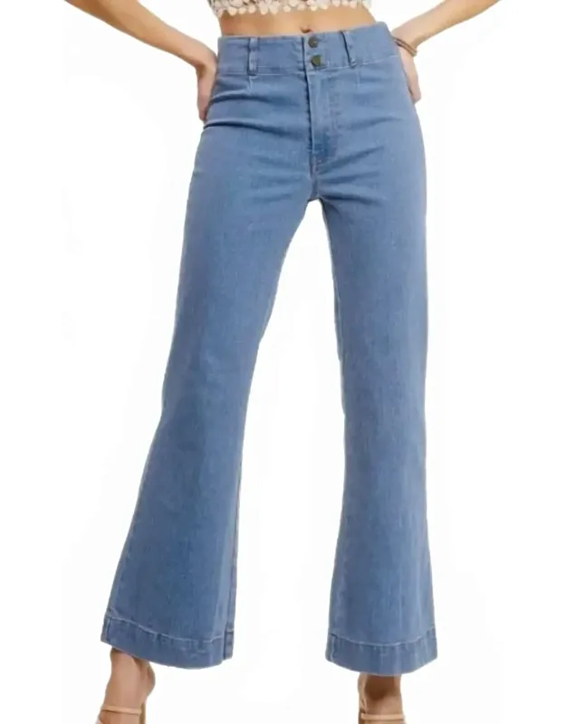 High Waist Wide Leg Stretch Denim Jeans