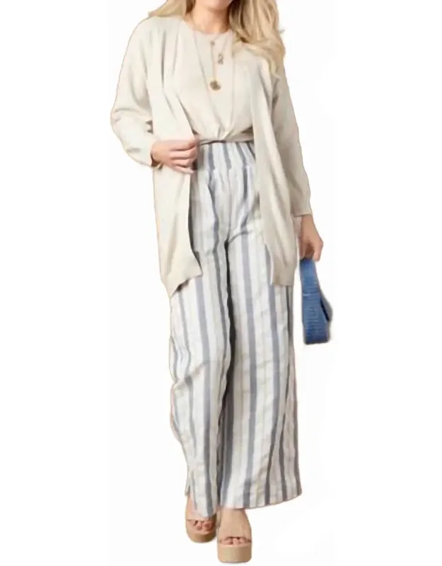 Vinca Wide Leg Striped Pants