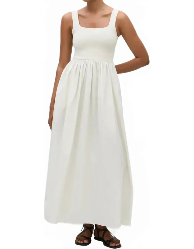 Knit And Cotton Maxi Dress