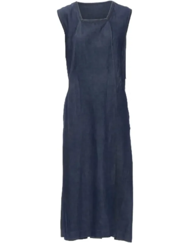 Indigo Denim Pinched Seam Dress