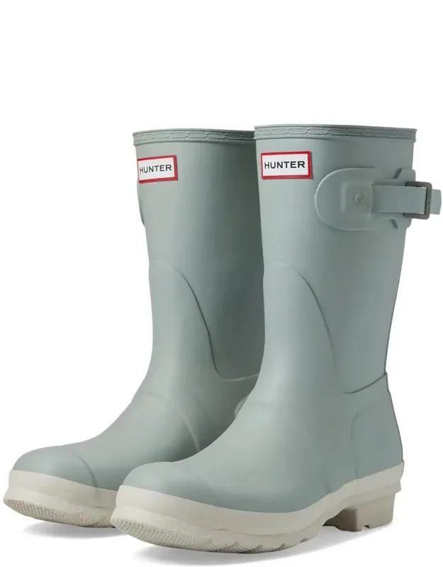 Short Tonal Buckle Waterproof Rain Boots