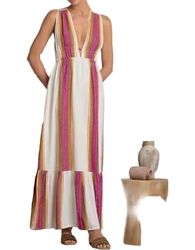 Maxi Halter Ruffle Dress