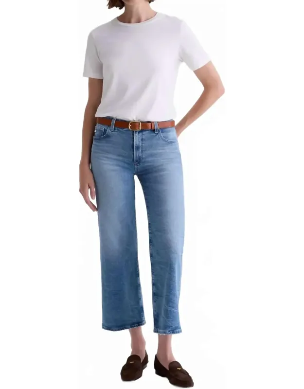 Saige Wide Leg Crop Jeans With Busted Hems And Practical Pockets