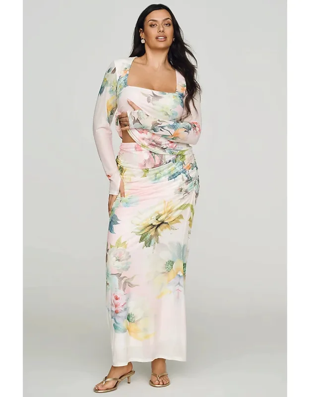 Power Mesh Maxi Skirt