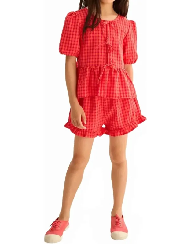 Gingham Cotton Shorts