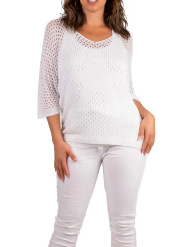 Star Knit Mesh Sweater