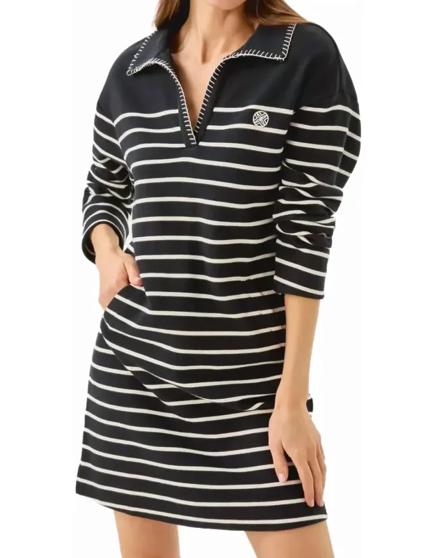 Corvaya Mini Dress In Legacy Stripe With Tailored Fit And Practical Pockets