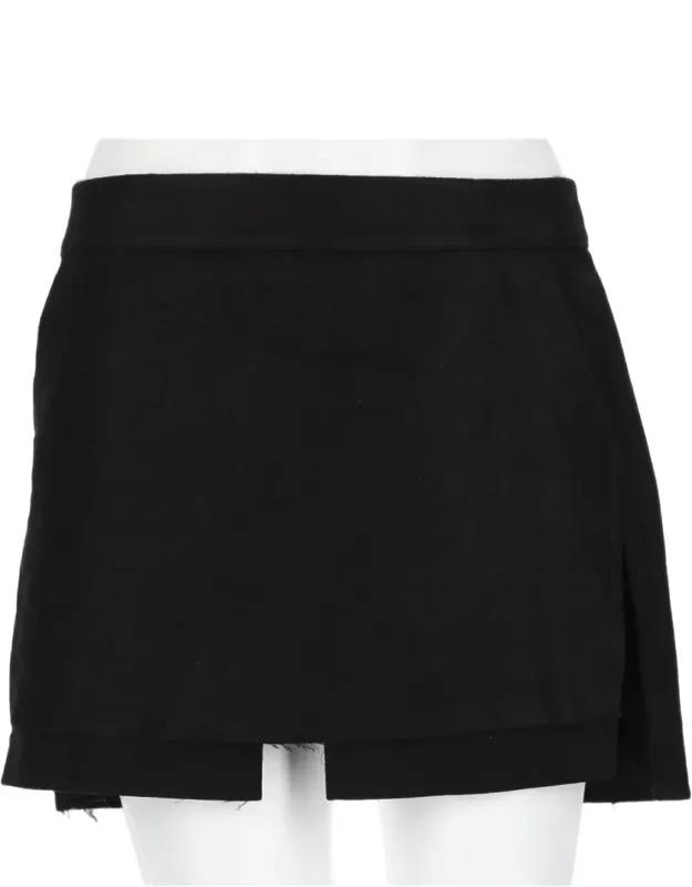 Layered Mini Skirt With Asymmetrical Hem And Fitted Waistband