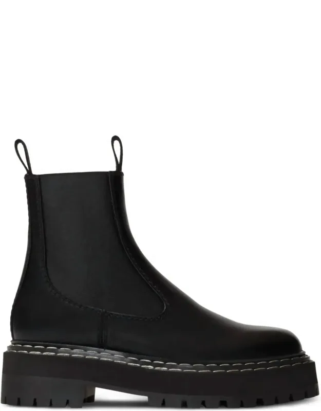 Lug Sole Leather Chelsea Boots