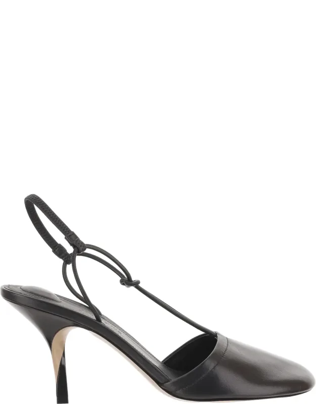 Pina Sculptural Lacquered Heel Leather Sandals