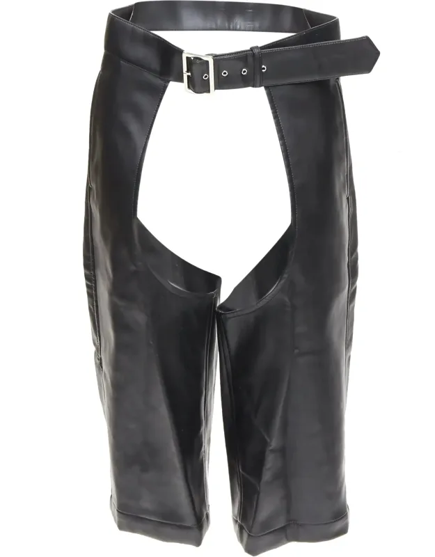 Leather Cutout Chaps Shorts