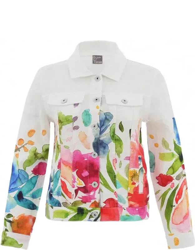 Spring Delight Floral Linen Lightweight Jacket