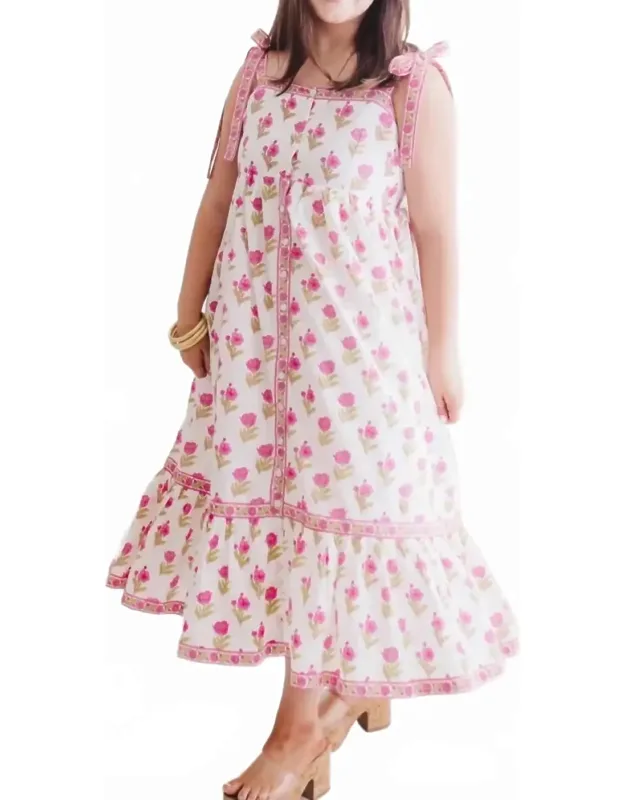 Magnolia Floral Bow Maxi Dress