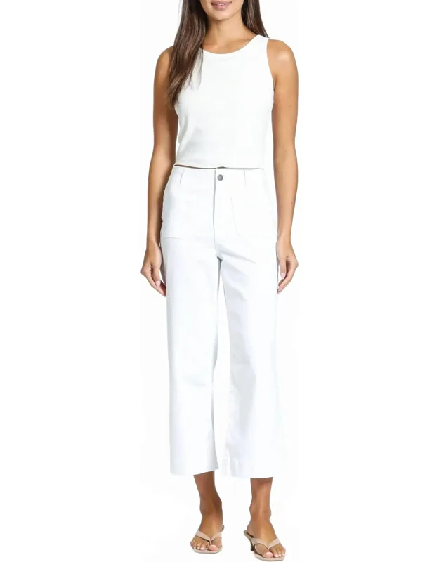 Crop Wide Leg Patch Pocket Pants