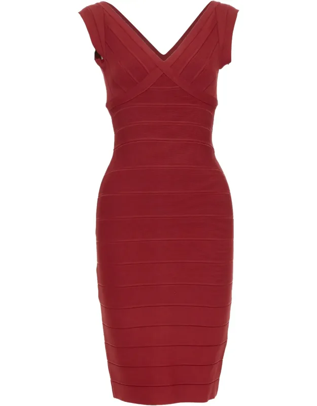 Karima Essentials Panel V-neck Stretch Knit Outerwear Dress