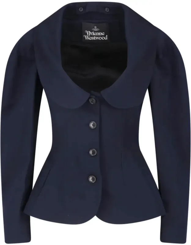 Bergere Rounded Collar Cotton-wool Blazer