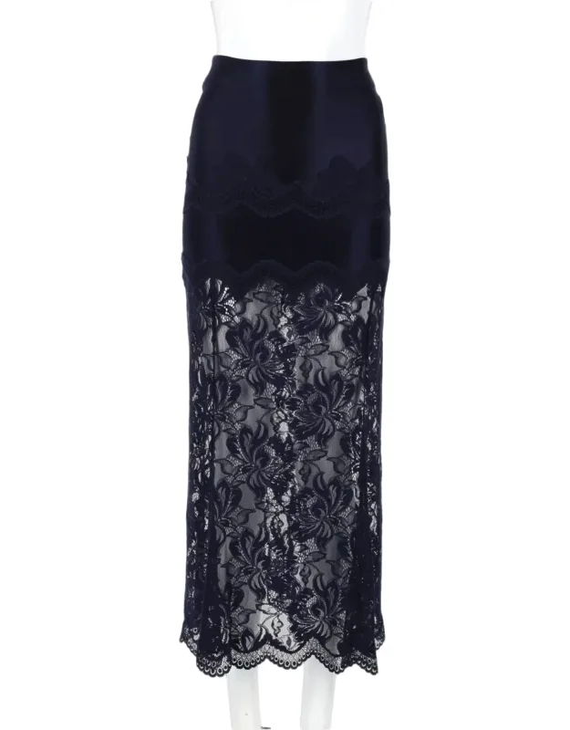 Floral Lace Midi Skirt