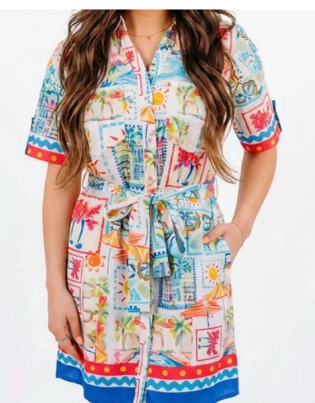 Placket Shirt Dress