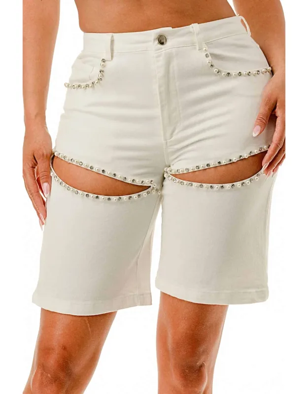 Embellished Pearl Shorts