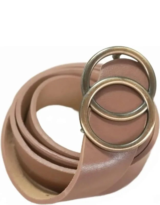 Double O Buckle Vegan Leather Belt