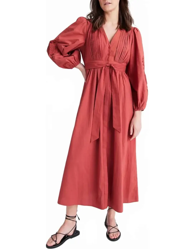 Embroidered Midi Dress