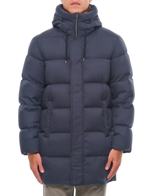 Hooded Long Faux-fur Collar Down Jacket