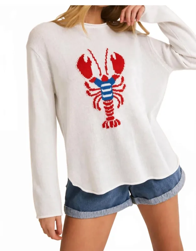Lobster Stripe Boxy Cotton Sweater