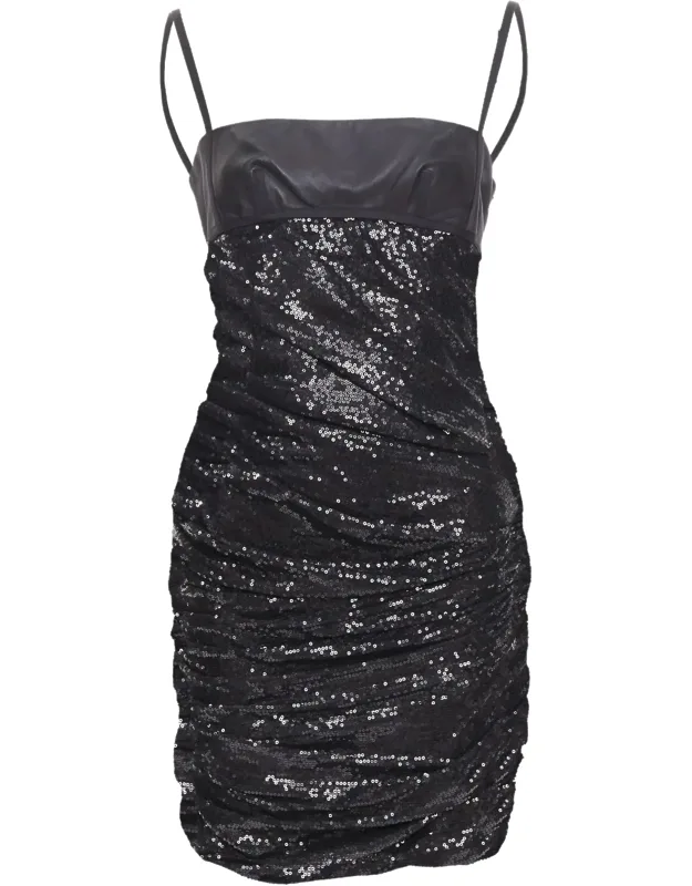 Sequin Goddess Ruched Dress