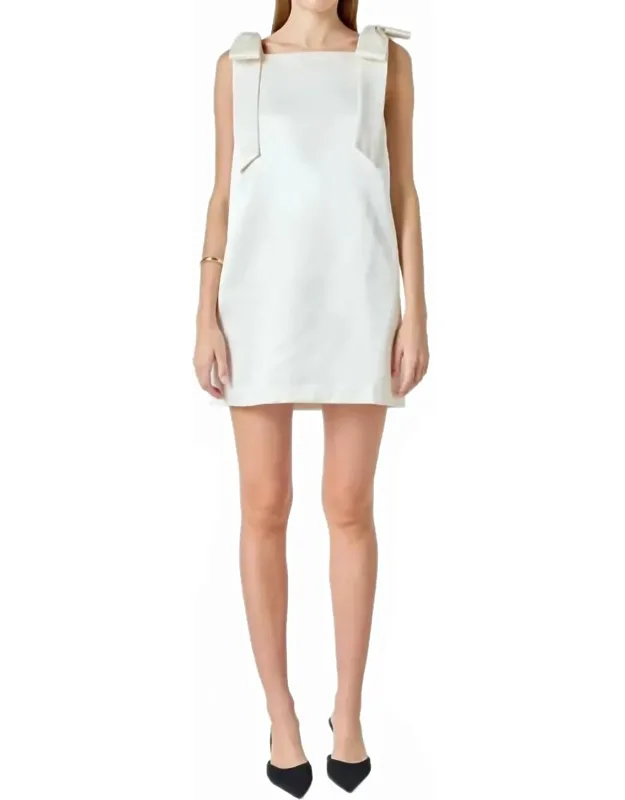 Satin Bow Mini Dress