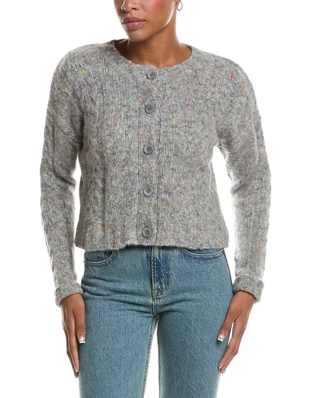 Confetti Cable Boxy Wool & Alpaca-blend Cardigan