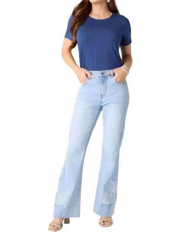 Everstretch Checkered Insert Flare Jeans