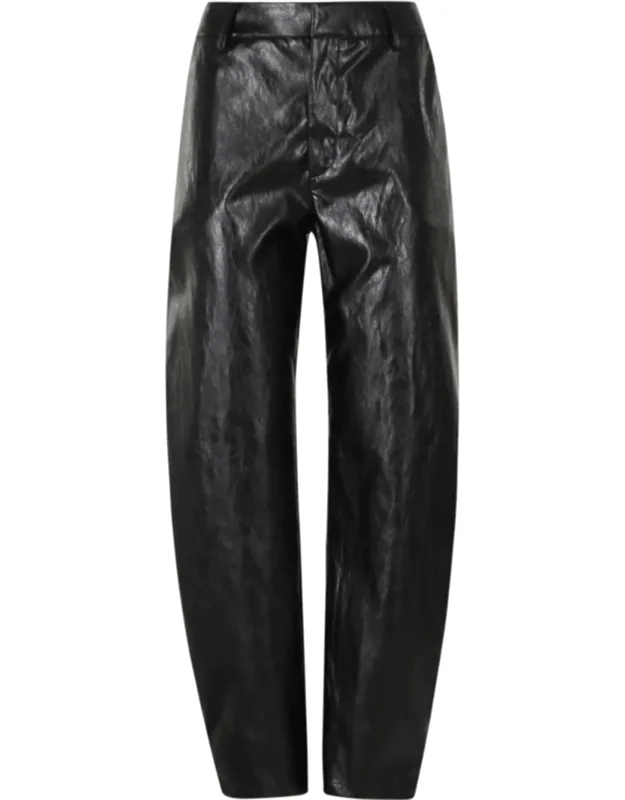 Leather Metal Trim Balloon Pants