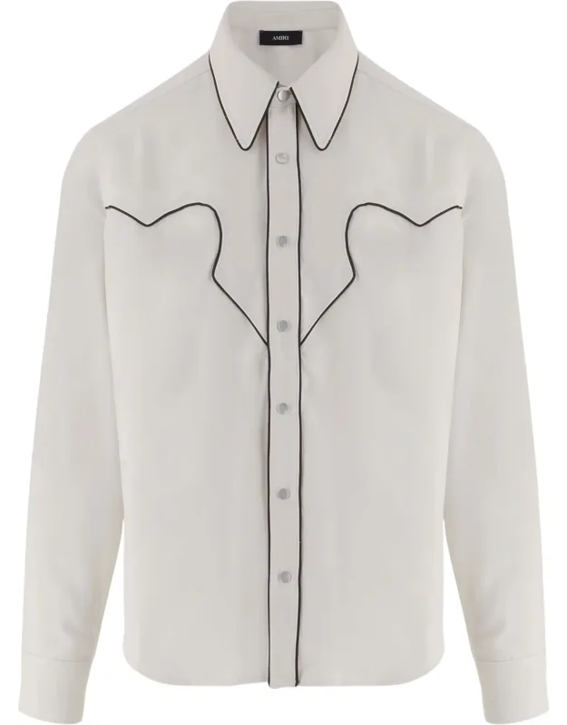 Technical Jersey Pointed Collar Casual Shirt