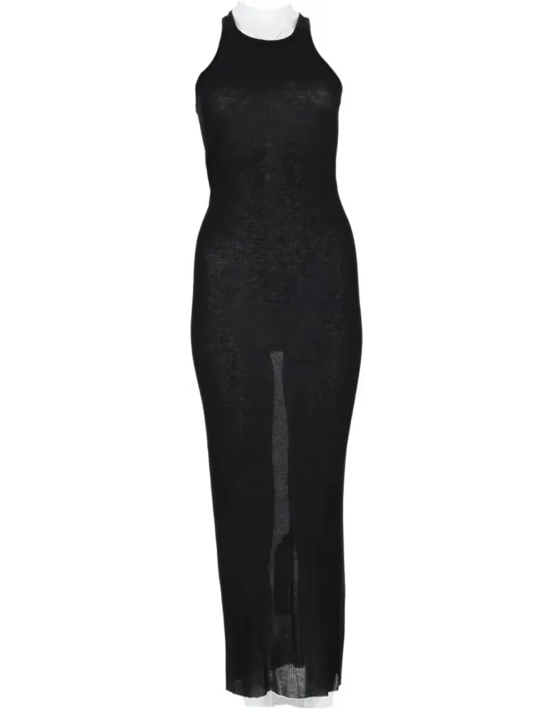 Sleeveless Midi Dress With Collar Detail