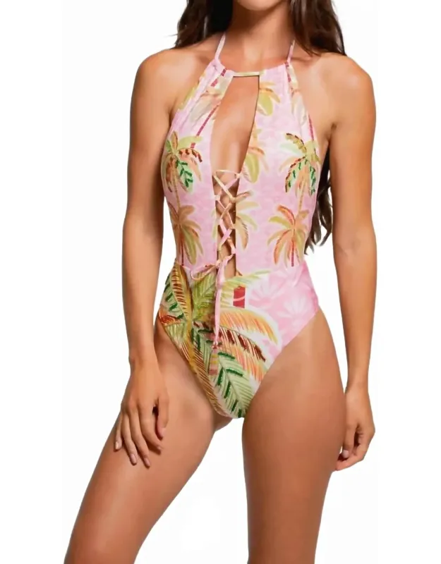 Sunlit Palms One Piece Swimsuit