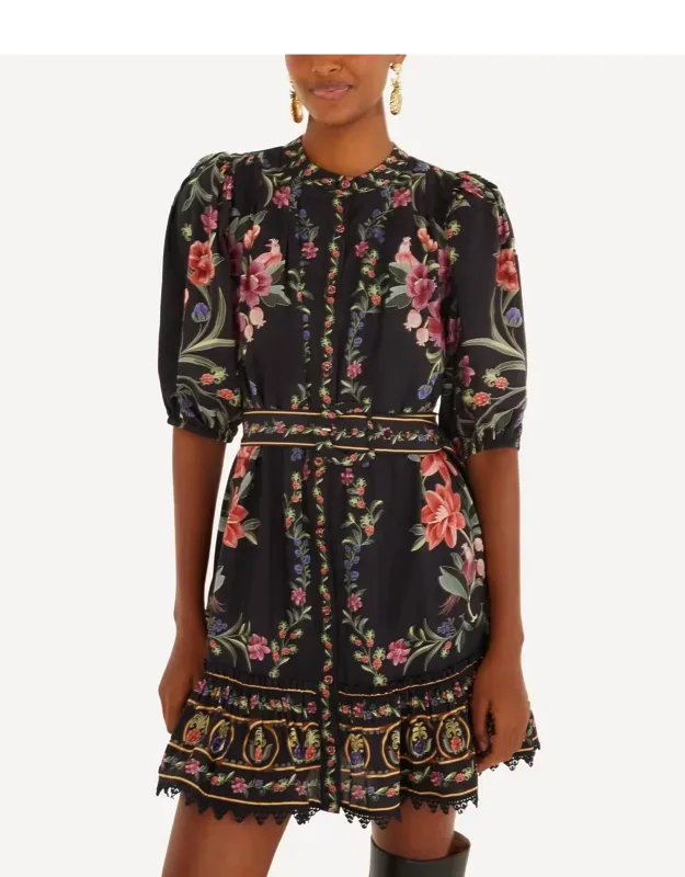 Belle Garden Lace Belted Mini Dress