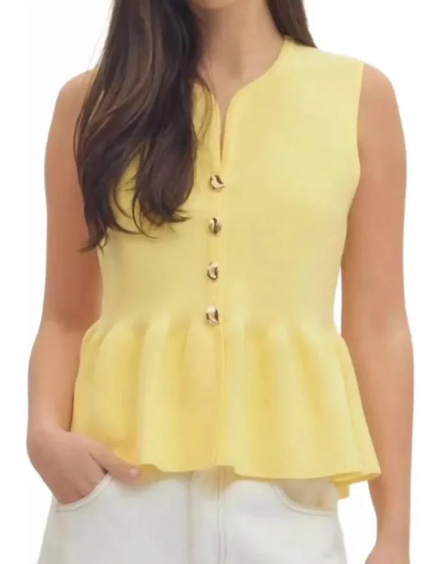 Solid V-neck Peplum Top