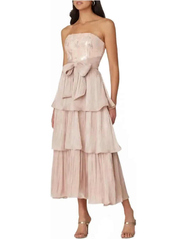 Tiered Sequin Midi Dress