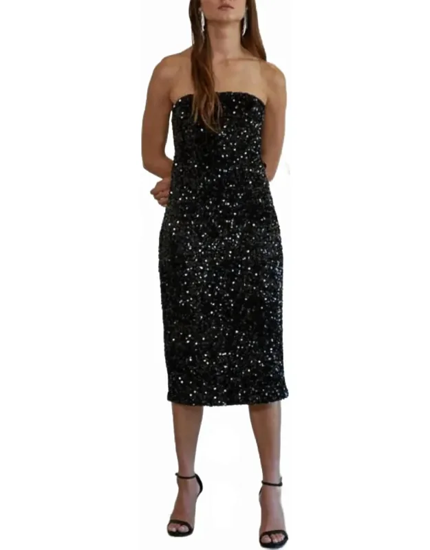 Sequin Tube Midi Dress