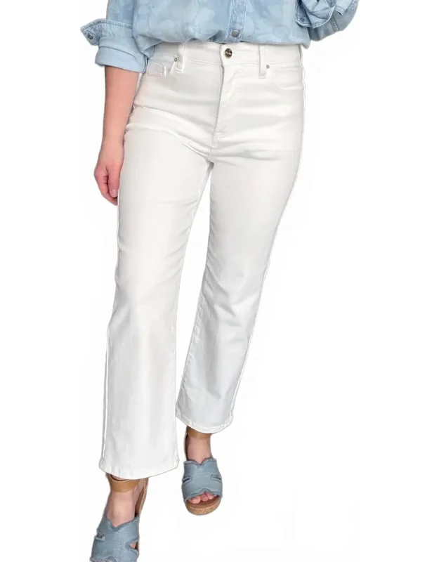 Tummy Control Elastic Band High Rise Straight Jeans