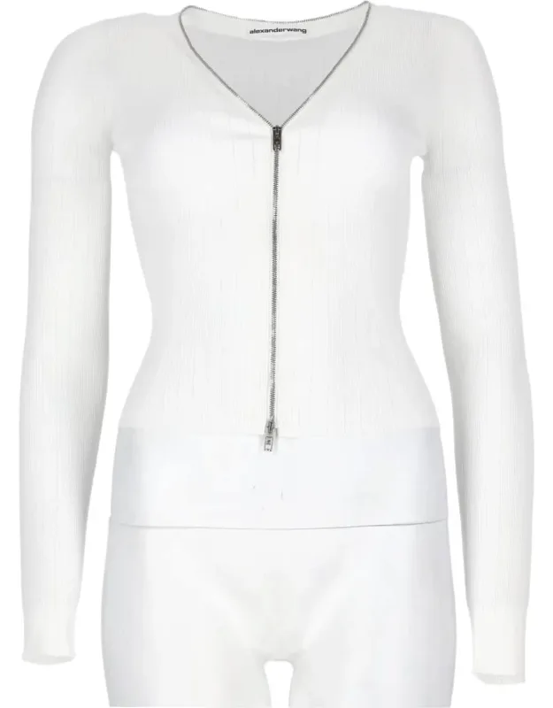 Pointelle Detail Slim Fit Cardigan