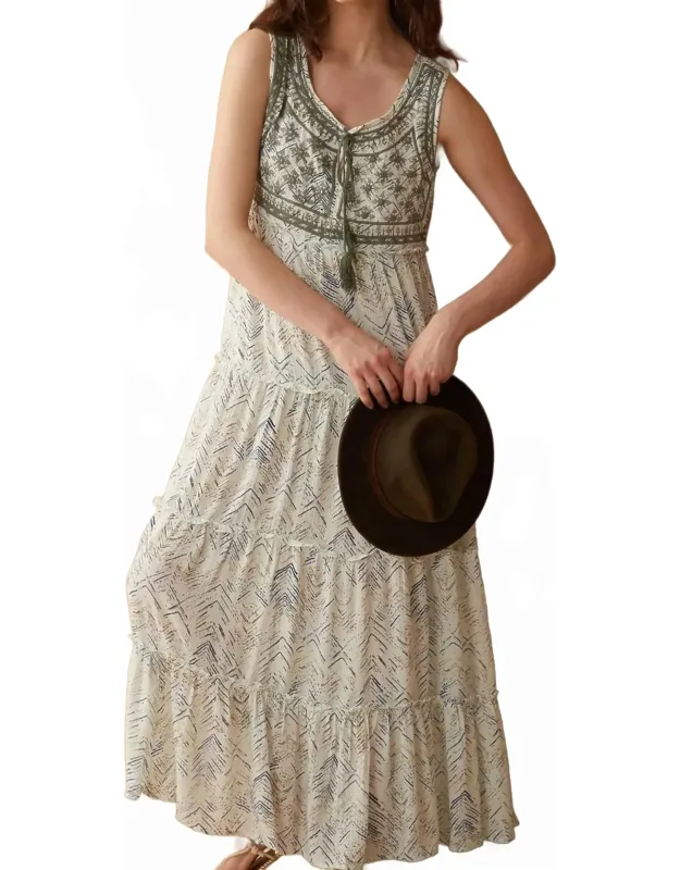 Accent Embroidered Maxi Dress