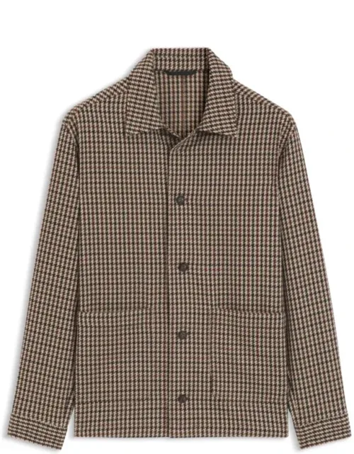 Relaxed-fit Wool-blend Jacket With Vichy Check