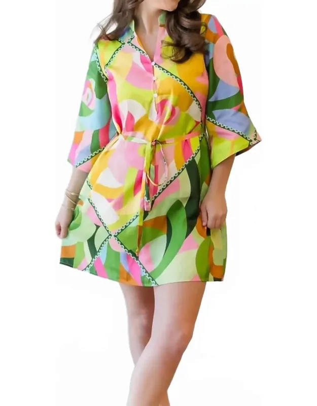 Toni Mini Dress - Boho-chic A-line With Cowlneck And Optional Tie Waist