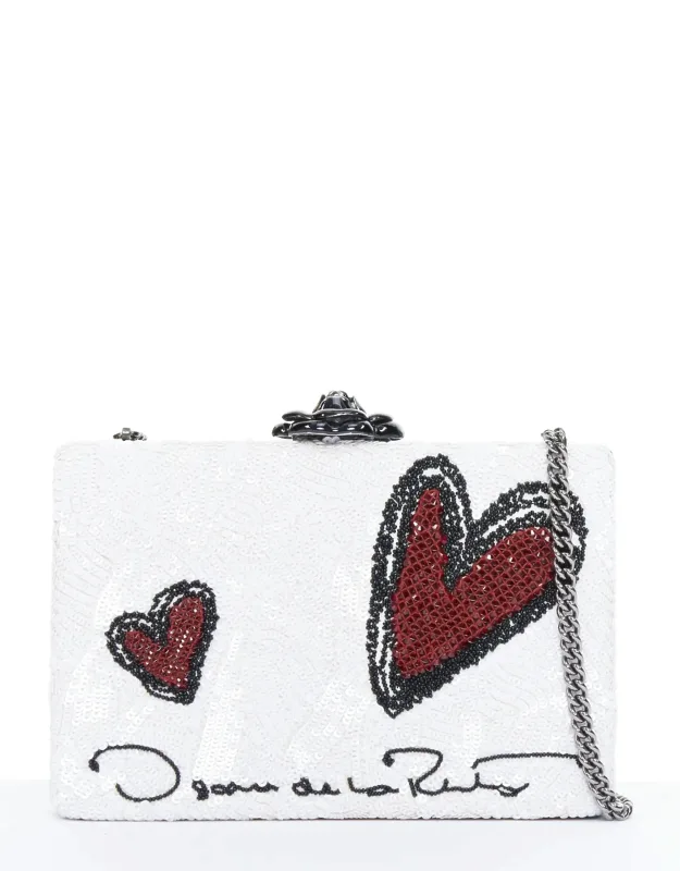 2018 Rogan Black Leather Sequin Clutch