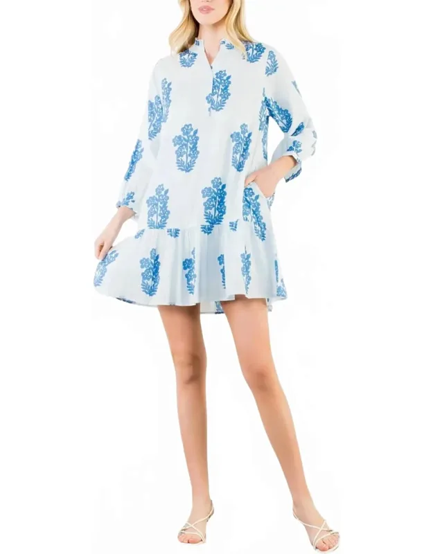 Blockprint Cotton Tiered Dress