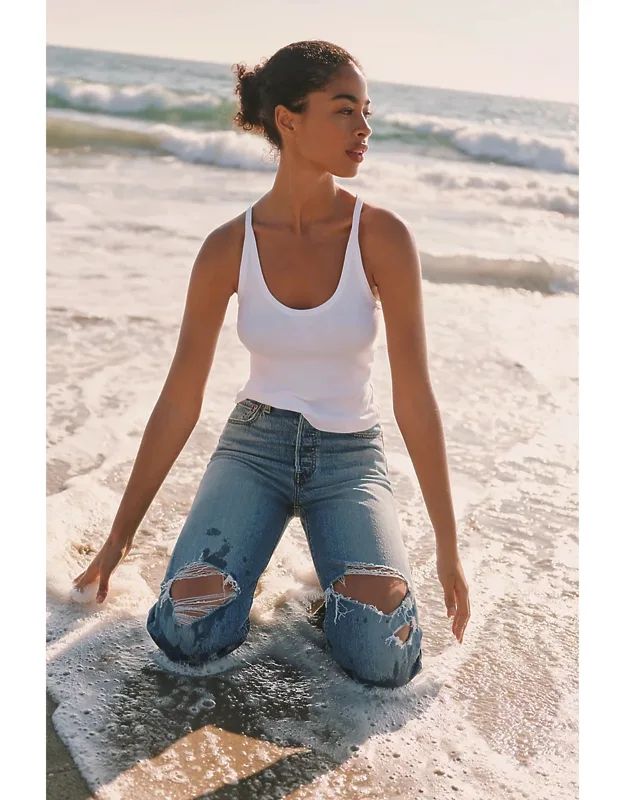 Ribbed Strappy Tank Top