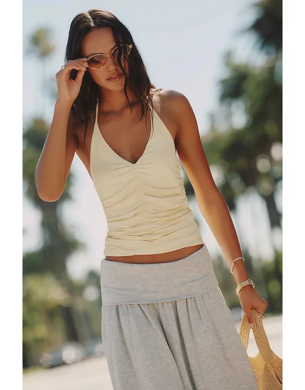 Ruched Halter Tank Top
