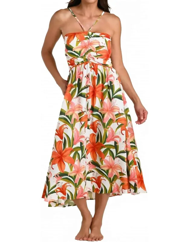 Jungle Blossoms Lace Up Dress